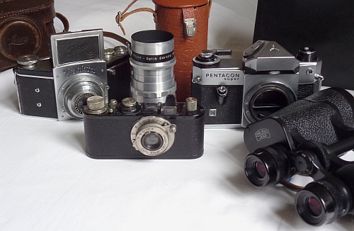 10 alte analoge Kameratechnik  Antike Fotoapparate Objektive Fernglas  